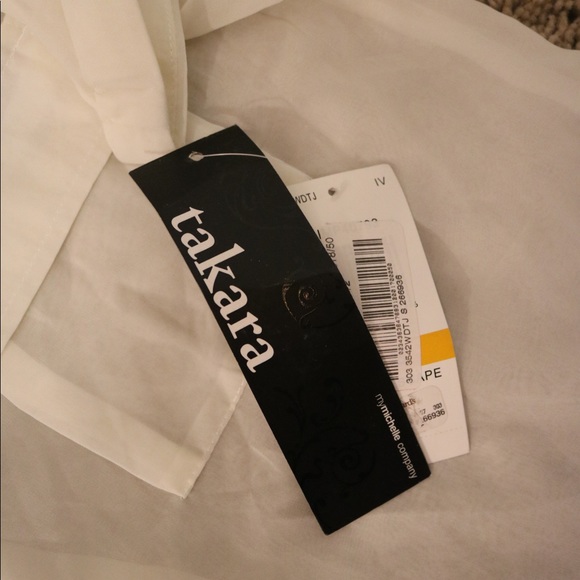 New with tags sheer white button up blouse collar - Picture 7 of 8